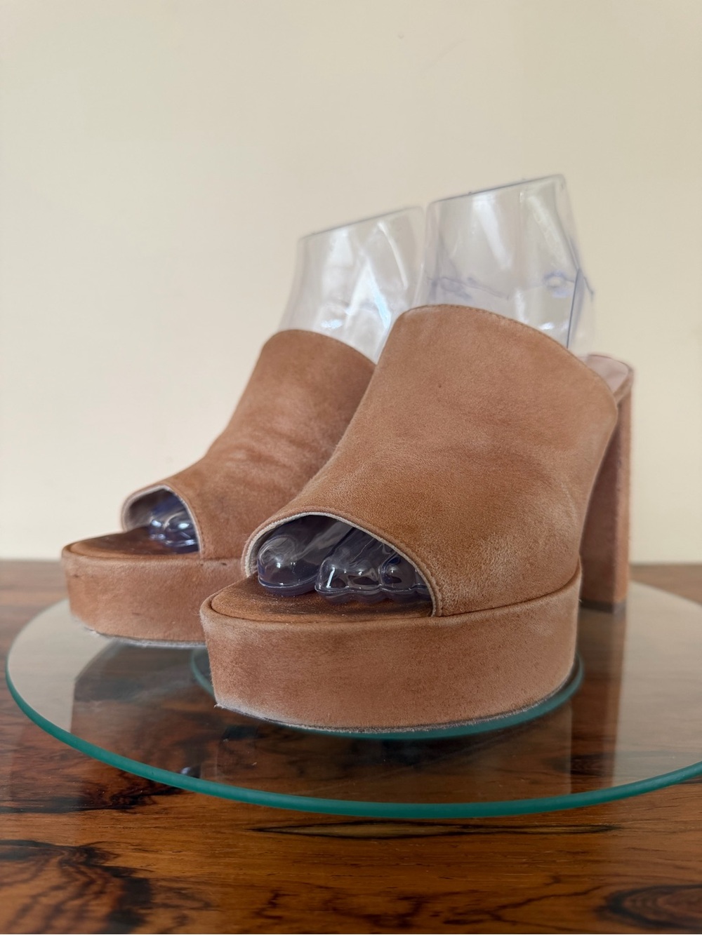 Inez Ceci Mules in toffee suede in 7 - Picture 4 of 16